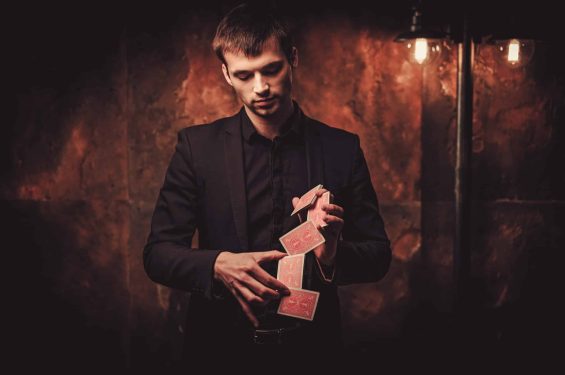 Man showing tricks with cards.